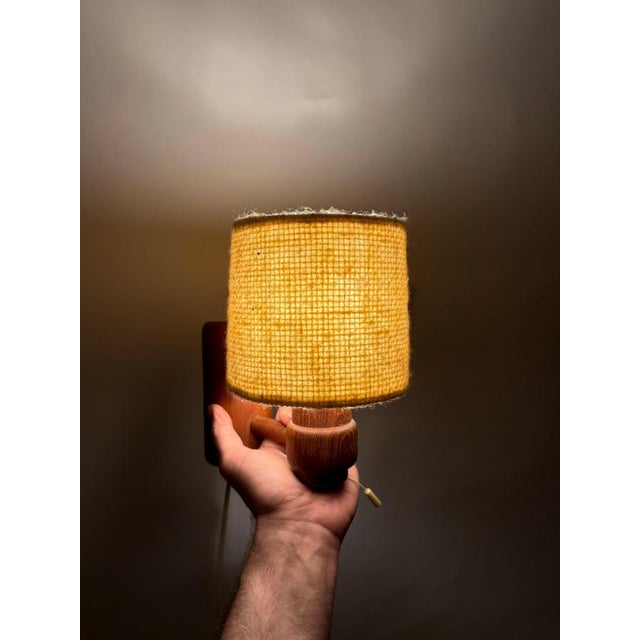 Brown Mid-Century Modern Teak Wall Lamp from Temde Leuchten, 1960s For Sale - Image 8 of 18