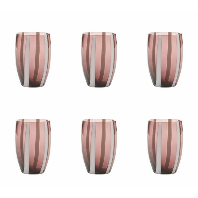 Zafferano Gessato Tumbler in Amethyst - Set of 6 For Sale In New York - Image 6 of 6