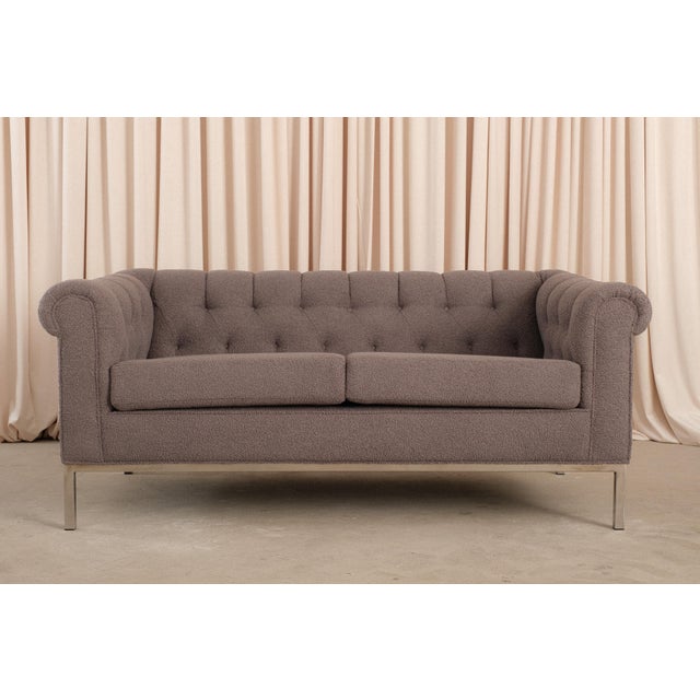 Vintage Rare Dunbar Tuxedo Sofa, Original Label, Attributed Edward Wormley For Sale - Image 11 of 13