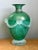 Mid 20th Century Vintage Green Art Glass Vase With Relief Faces For Sale - Image 5 of 12