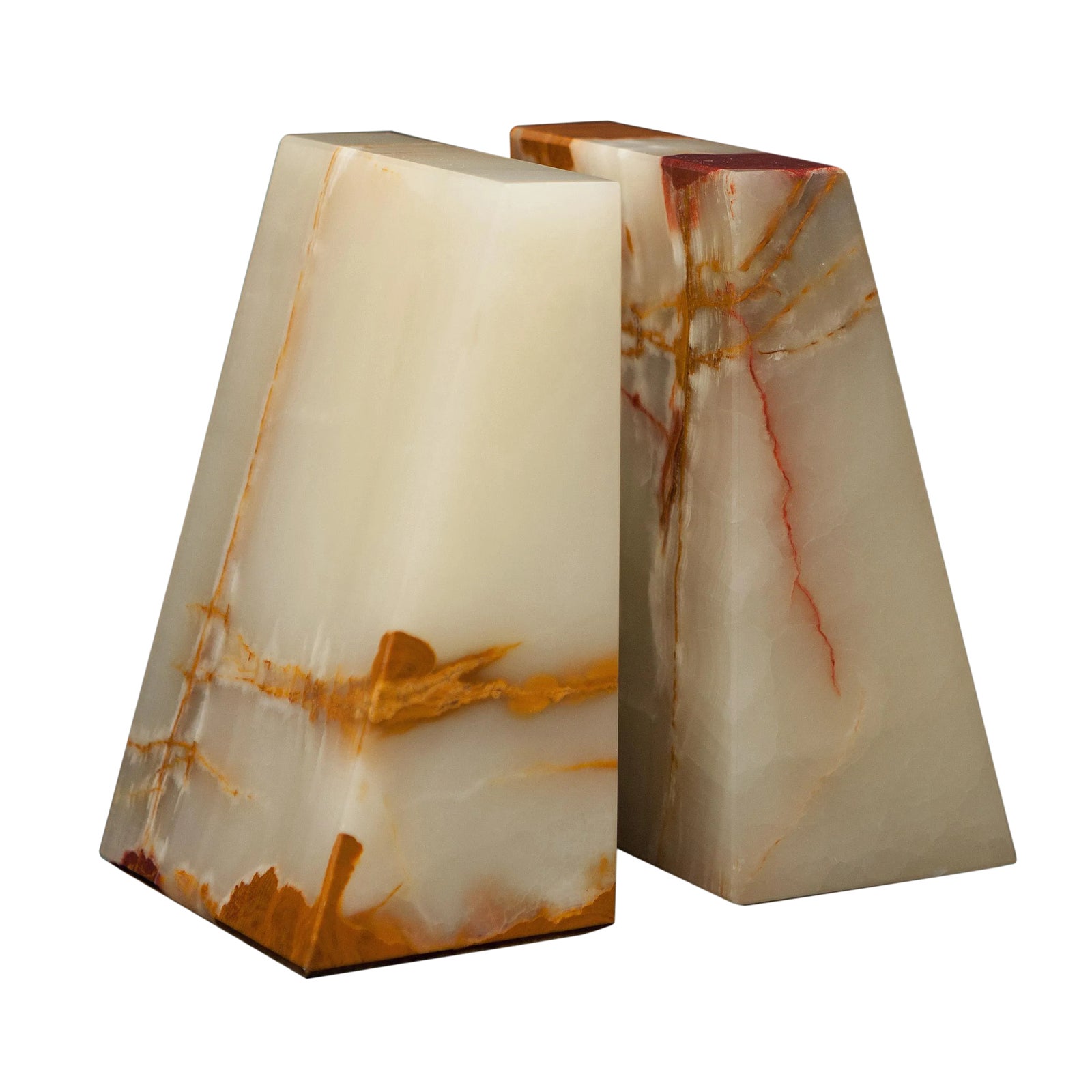 Light Green Marble Bookends - a Pair