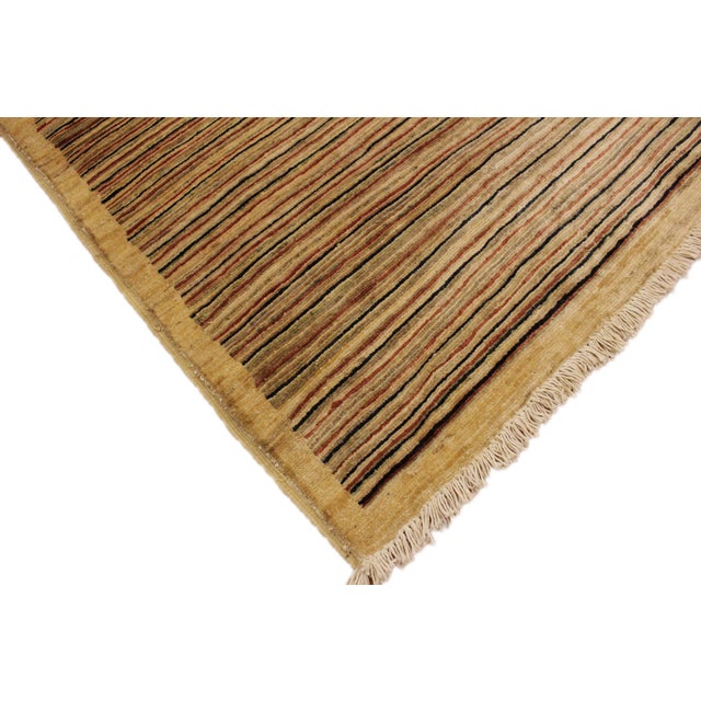 Shabby Chic Gabbeh Beige/Rust Wool Rug - 3'0'' X 4'9'' For Sale - Image 4 of 10