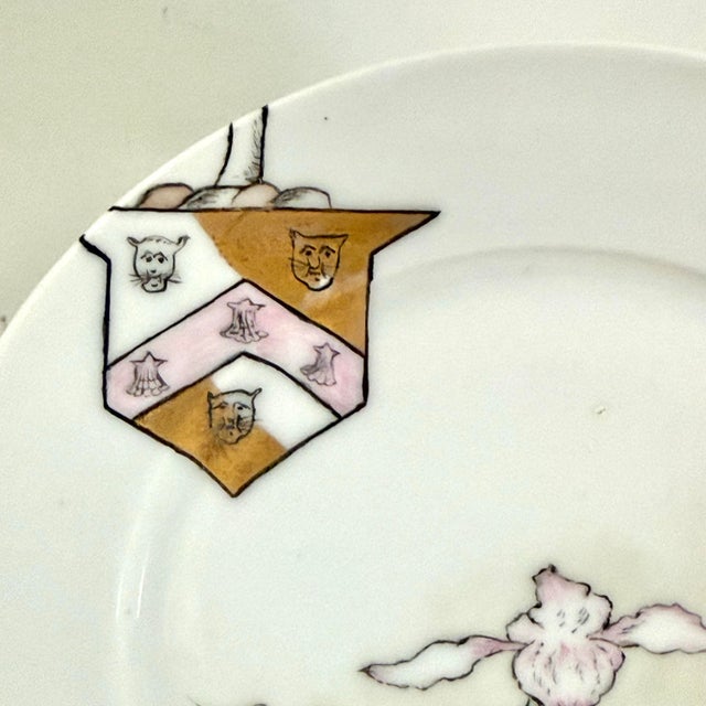1870s Unusual Victorian Hand-Painted Plate For Sale - Image 4 of 8