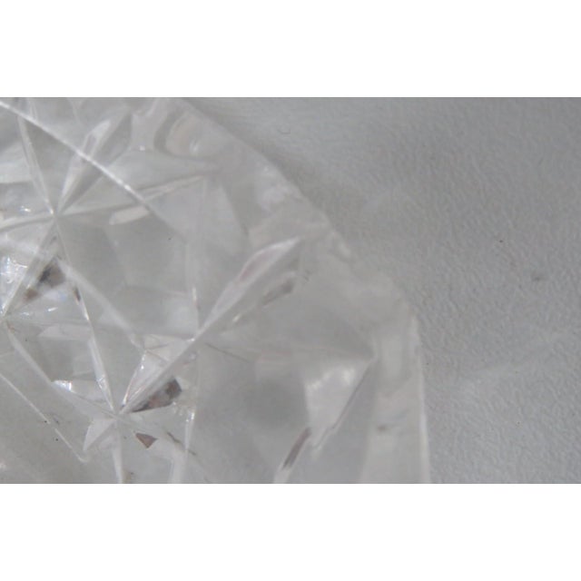 1940s Crystal Butter Dish Clear Cut Glass Lidded Serving Plate For Sale - Image 17 of 18