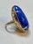Huge 63 Ct Natural Cabochon Lapis Lazuli Ring in 14 Kt Yellow Gold, Estate For Sale - Image 9 of 18