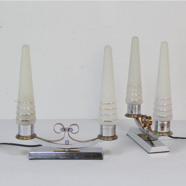 French Art Deco Table Lamps, 1940s, Set of 2 For Sale - Image 3 of 8