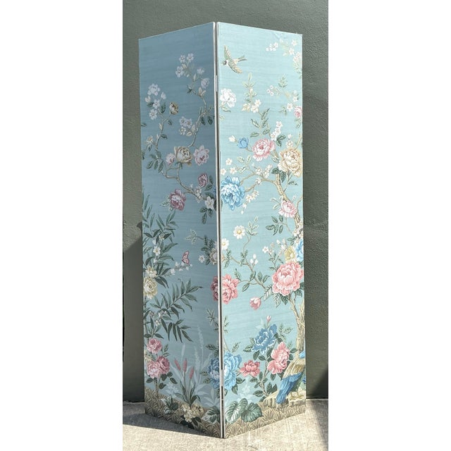 Vintage Regency Wallpaper Panel Room Divider For Sale - Image 12 of 12
