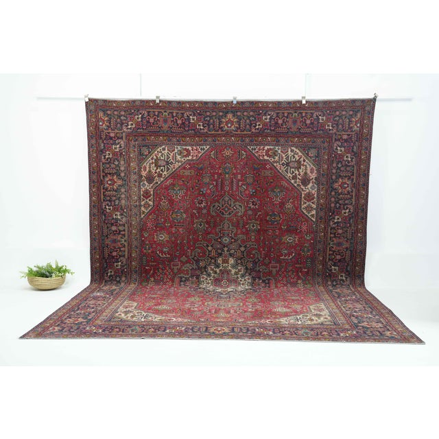 Vintage Persian Hand-Knotted area rug is a semi-antique vintage area rug. The '70s Eastern region of Persia's unique rug...