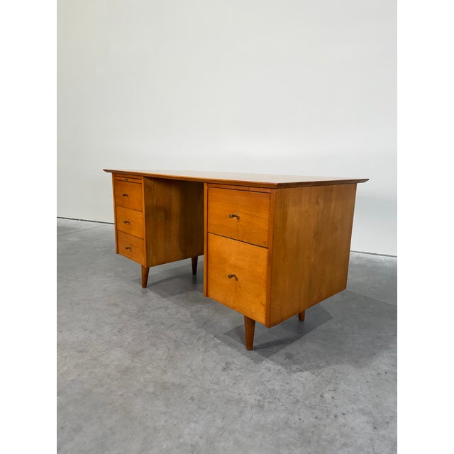 Paul McCobb 1960s Mid Century Paul McCobb Double Pedestal Desk For Sale - Image 4 of 10