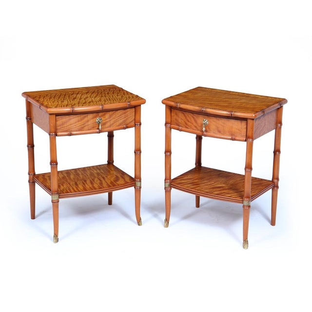 Bedside Tables in Faux Bamboo and Satin Birch, 1980, Set of 2 For Sale - Image 14 of 14