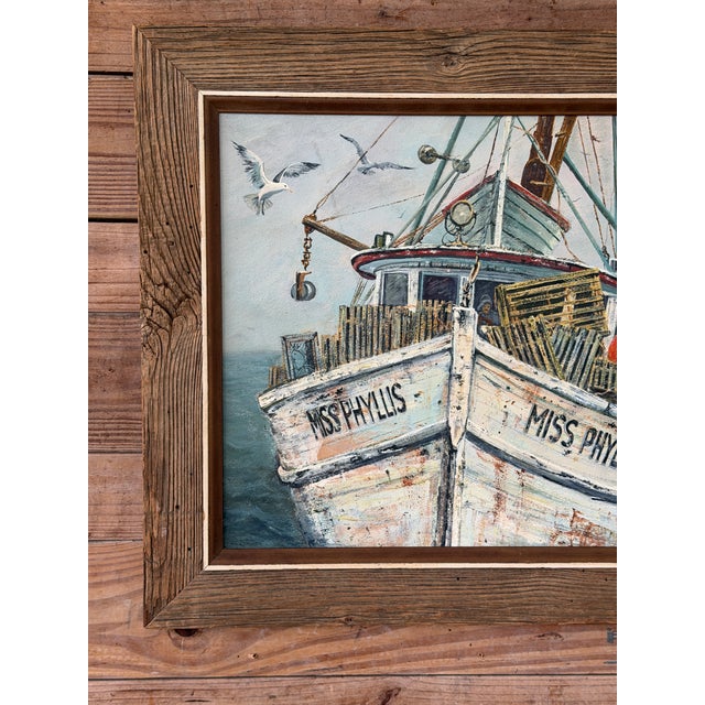 Immerse your space in the raw, cinematic energy of the Atlantic coast with this spectacular mid-century maritime oil...