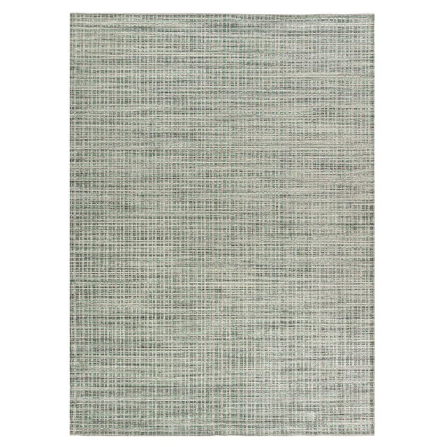 Green Simplicity Comfort Teal Green-Silver, 8'9 X 11'9 For Sale - Image 8 of 8