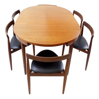 Extendable Teak Dining Table and Chairs by Hans Olsen for Frem Røjle, 1950s, Set of 7 For Sale