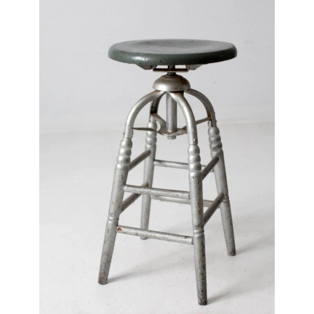 Antique Painted Swivel Seat Stool For Sale - Image 10 of 11