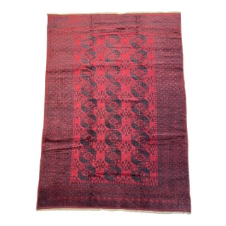 Vintage Afghan Turkmen Ersari Bokhara Oversize Rug - 13'1" X 9'4" For Sale