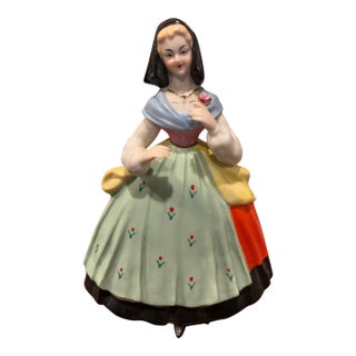 Vintage Ardalt Lenwile Porcelain Figurine of Woman Holding Flower, Japan For Sale