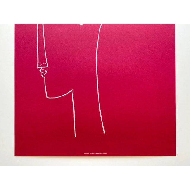Mid-Century Modern Amadeo Modigliani Vintage 1990's Extra Large Fine Art Silkscreen Serigraph Print " Testa Di Profilo " 1911 For Sale - Image 3 of 9