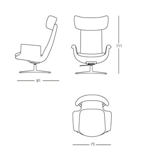 Textile White Odyssey Armchair with Adjustable Headrest & Leather & Fabric Finish by Eugeni Quitllet for BD, 2023 For Sale - Image 7 of 8
