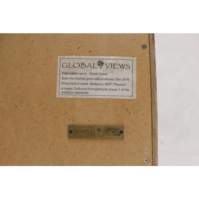 Large Square Cerused Oak Frame Round Wall Mirror For Sale - Image 11 of 12