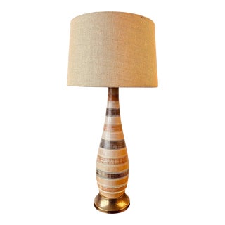 Bitossi Mcm Striped Ceramic Table Lamp For Sale