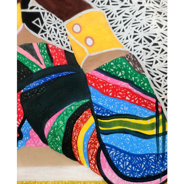"Drop the Monotony", Acrylic on Canvas Painting by Janet Adegoke For Sale - Image 4 of 4