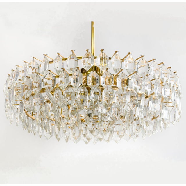Brass and Crystal Glass Chandeliers from Bakalowits & Söhne, 1960s, Set of 2 For Sale - Image 3 of 15