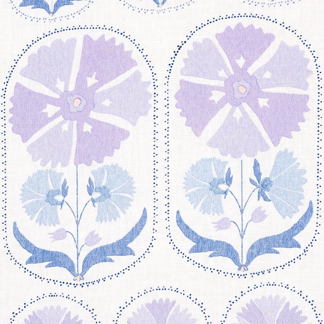 Traditional Sample - Schumacher Anjuna Floral Linen Print Fabric in Lilac For Sale - Image 3 of 4