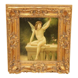 Early 21st Century Classical Style 'Cupid' Oil Painting, After William Adolphe Bouguereau