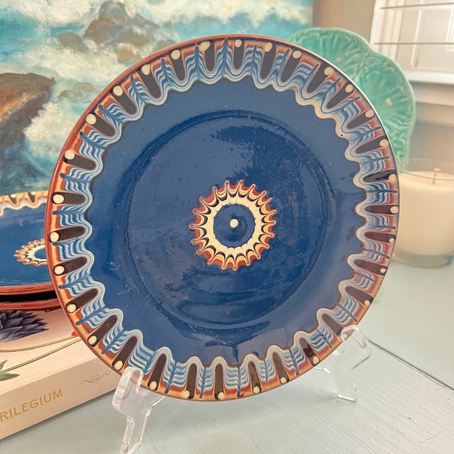 Late 20th Century Bulgarian Troyan Redware Art Pottery Plates - Set of 4 For Sale - Image 5 of 10