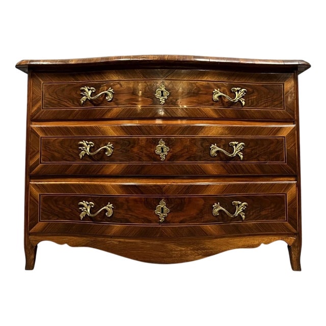 Louis XV Bombé Commode in Wood Marquetry, 1750 For Sale
