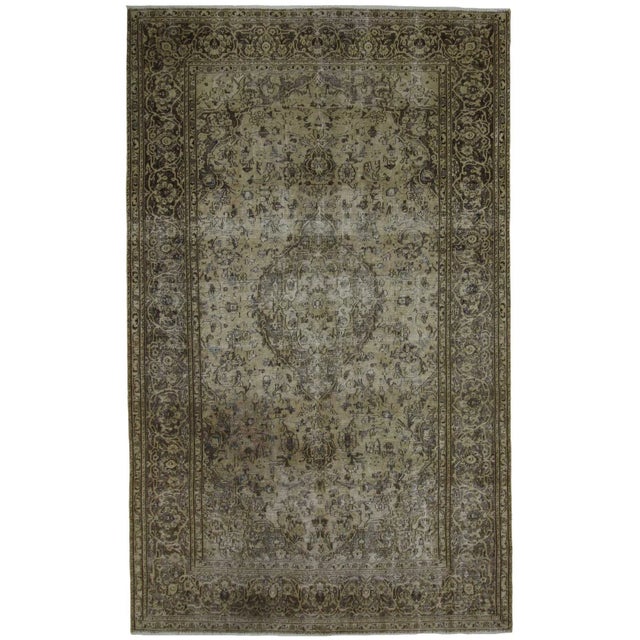 Textile Vintage Hand-Knotted Middle Eastern Rug with Ornaments For Sale - Image 7 of 7