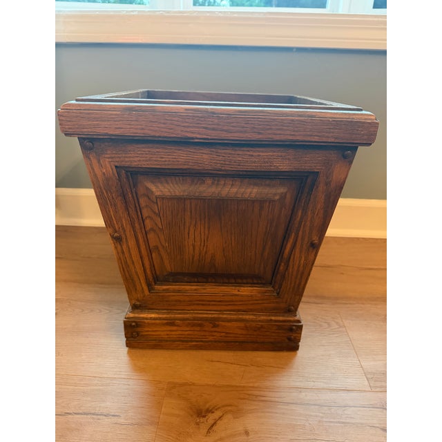 Mid-Century Modern Vintage Romweber Viking Oak Desk Bucket For Sale - Image 3 of 9