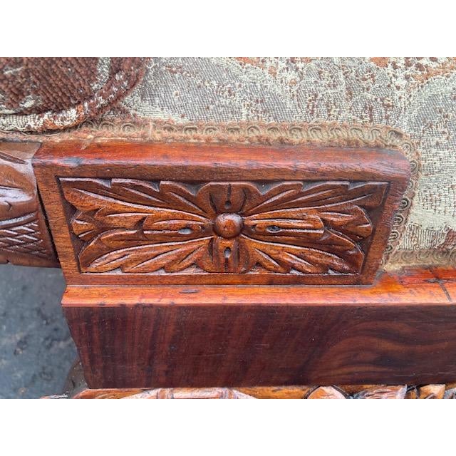 1875 Victorian Couch Made in the Us Hand Carved Walnut For Sale - Image 11 of 12