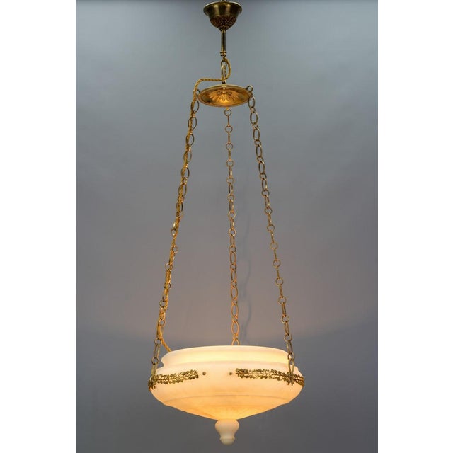 Neo-Classical Gilt Bronze and Brass Pendant Light, 1890s For Sale - Image 4 of 18