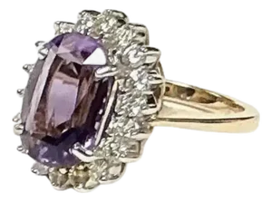 Amethyst and Diamond Cocktail Ring, 14k Gold