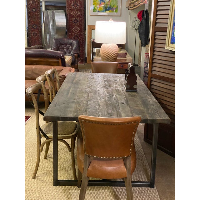 Rustic Timothy Oulton Sassafras & Iron Modern Dining Table For Sale - Image 3 of 13