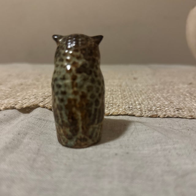 American Owl Ceramic Figurine - Brown For Sale - Image 3 of 6