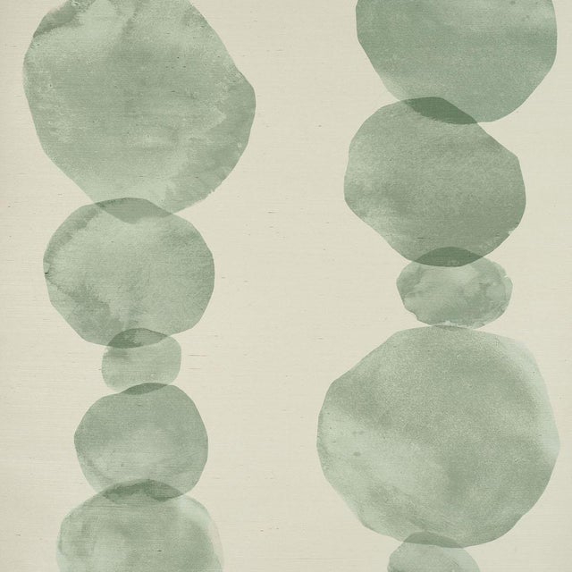 SAMPLE - Schumacher X Backdrop Hyperion Sisal Wallpaper In Soft Green For Sale