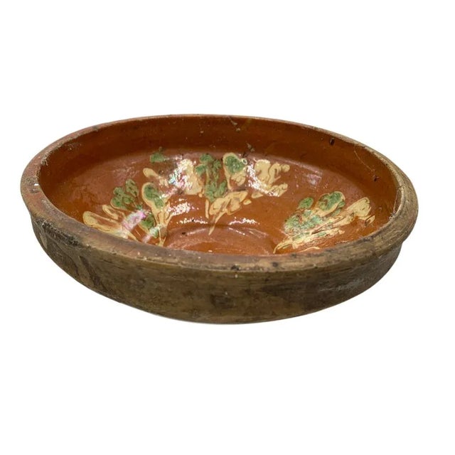 This antique terra cotta decorative bowl from Hungary is a wonderful addition to any Farmhouse decor. The rustic piece...