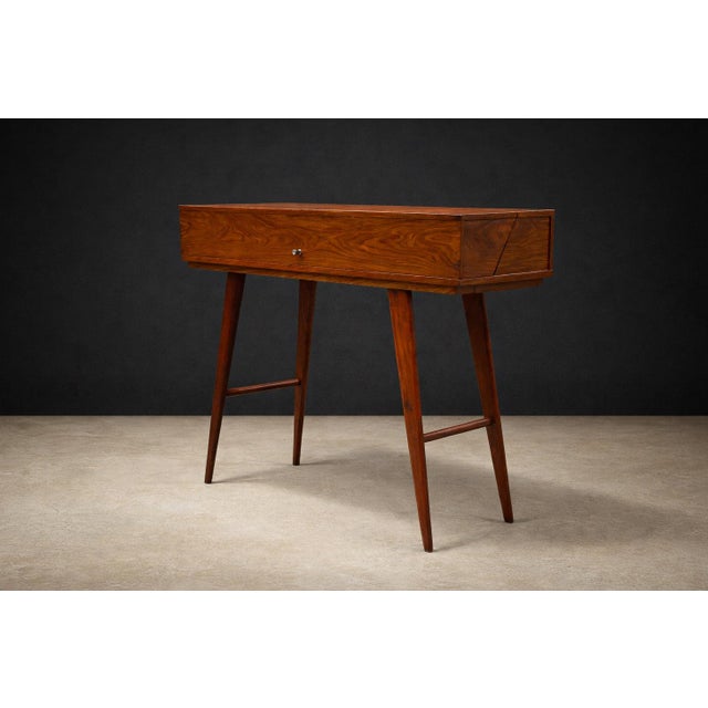 Mid-Century Brazilian Modern Rosewood Lift-Top Desk / Vanity Console, Brazil, 1950s For Sale - Image 9 of 16