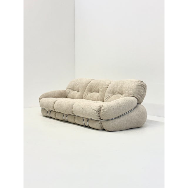 Curly Cream Okay Sofa by Adriano Piazzesi, 1970s For Sale - Image 9 of 9