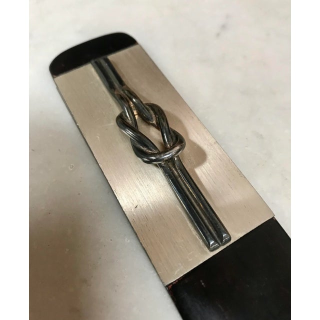 1980s Italian Silver and Black Wood Turner Letter Opener For Sale In Los Angeles - Image 6 of 10