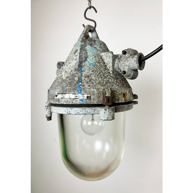 Gray Industrial Grey Cast Aluminium Explosion Proof Lamp from Elektrosvit, 1970s For Sale - Image 8 of 18