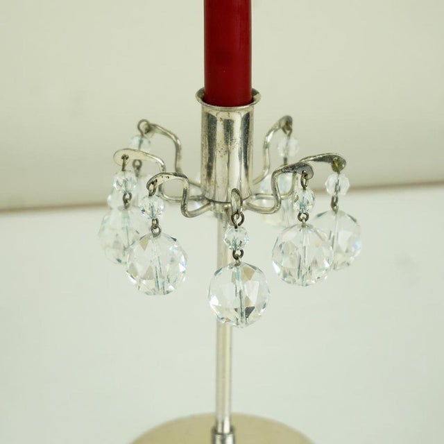 Mid-Century Austrian Crystal Glass and Silver Candleholder by J.L. Lobmeyr, 1980s For Sale - Image 9 of 10