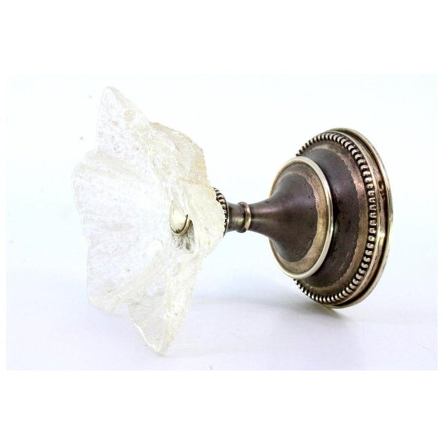 Candy Box with Silver Base and Pearly Friezes on a Frosted Glass Dome Support in the -Shaped of a Leaf For Sale - Image 4 of 8