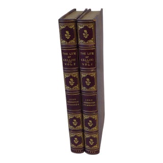 Vintage Leatherbound Books of Celliini - Set 2 For Sale