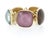 Metal Vintage Steve Vaubel Square Stone on Bezel With Inlayed Oval Connection Bracelet For Sale - Image 7 of 16