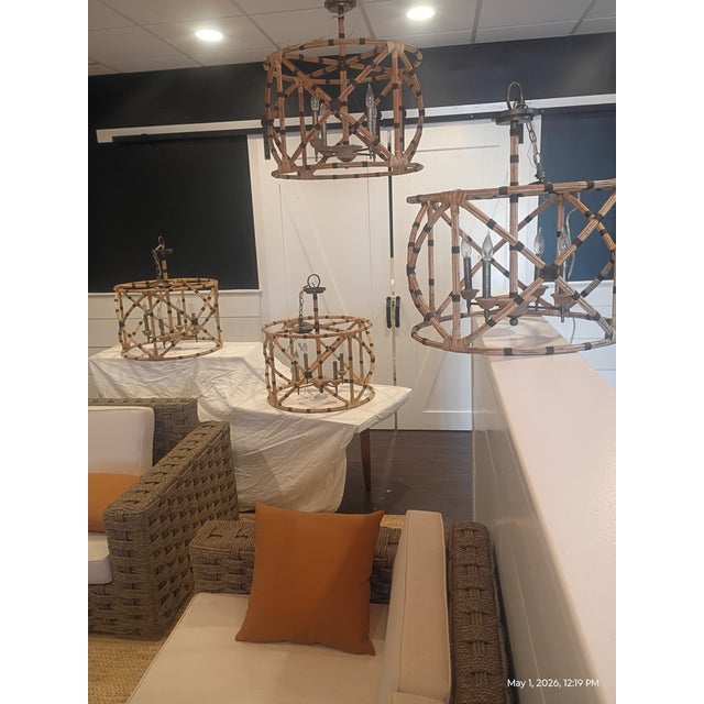 Ecru Curry & Company "Palm Beach" Arurog and Pyrite Bronze Lanterns - Set of 4 For Sale - Image 8 of 8