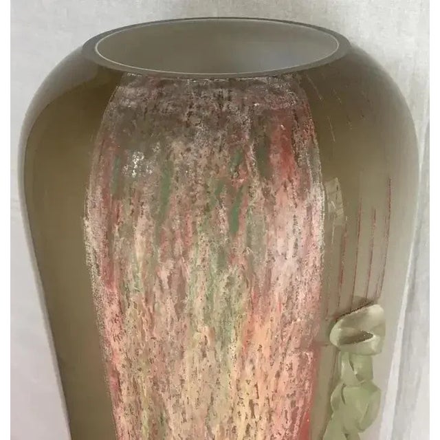 Art Deco Etched Glass Floor Vase by Anatole Riecke, France For Sale - Image 9 of 11