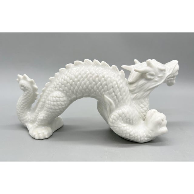Otagiri Company 1960s Blanc De Chine Style White Porcelain Dragon Figurine — Chinoiserie / Hollywood Regency For Sale - Image 4 of 12